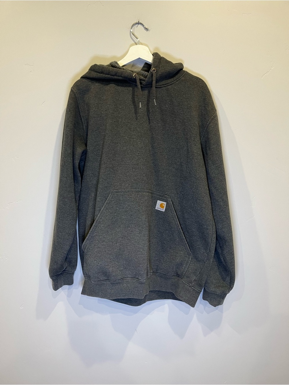 Carhartt Charcoal Gray Pullover Hoodie with Logo Patch